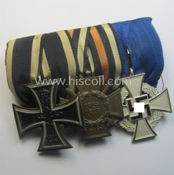 3-pieced, 'WWI'- (ie. TR-) related medal-bar (ie. 'Ordenspange')...