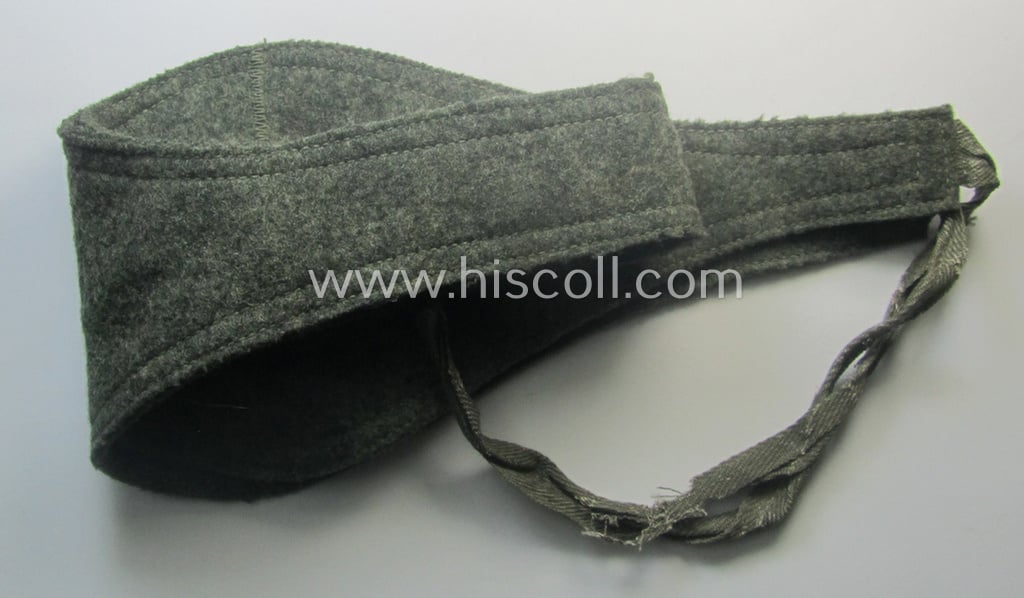 Later-war- (ie. 1943-) pattern, field-grey-coloured, WH (Heeres, Waffen-SS etc.) so-called: 'Ohrenschützer' being intended to be worn in conjunction with the 'M43'-field-caps (ie. 'Einheitsfeldmützen')