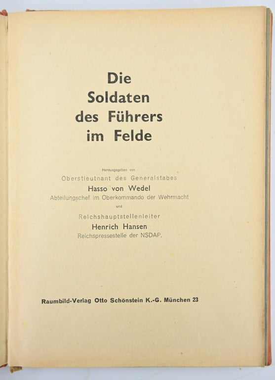 German 3D picture Album 'die Soldaten des Führers im Felde'