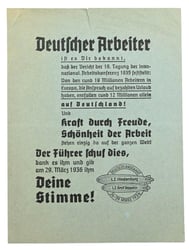 German Adolf Hitler Election Flyer