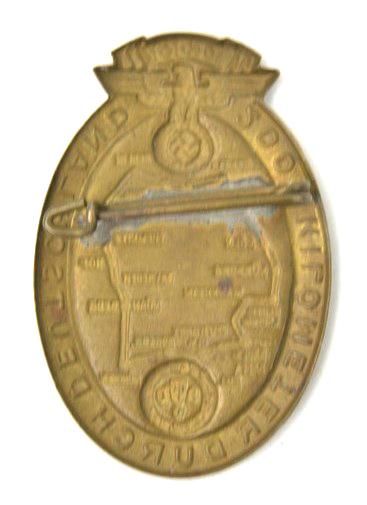 German NSKK Tinnie Badge '2000km Durch Deutschland'