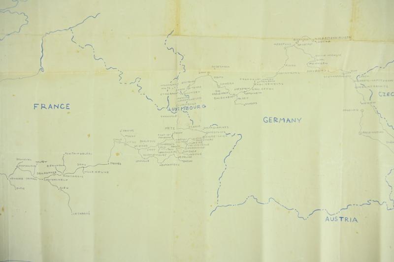 US WW2 166th Engineers Combat Battalion Route Map