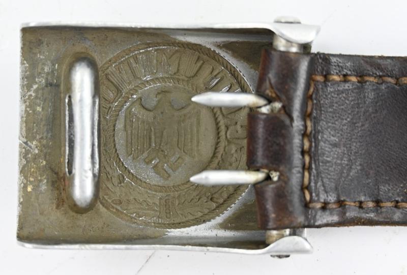German WH Beltbuckle with leather tab 'St. Merkl'