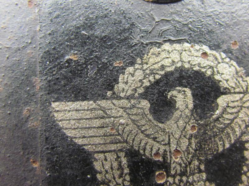 M35 Double Decal Polizei ‘beaded’ Luftschutz Helmet EF66