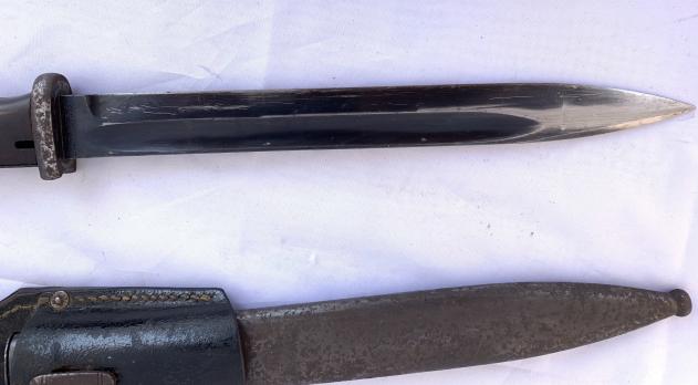 K98 Combat Bayonet with Leather Frog -matching numbers-