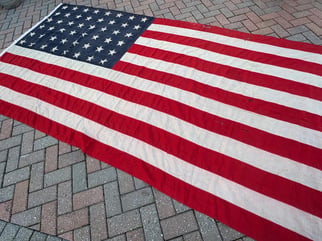 SCARCE WWII 48 STAR AMERICAN WARTIME FLAG OPERATION...