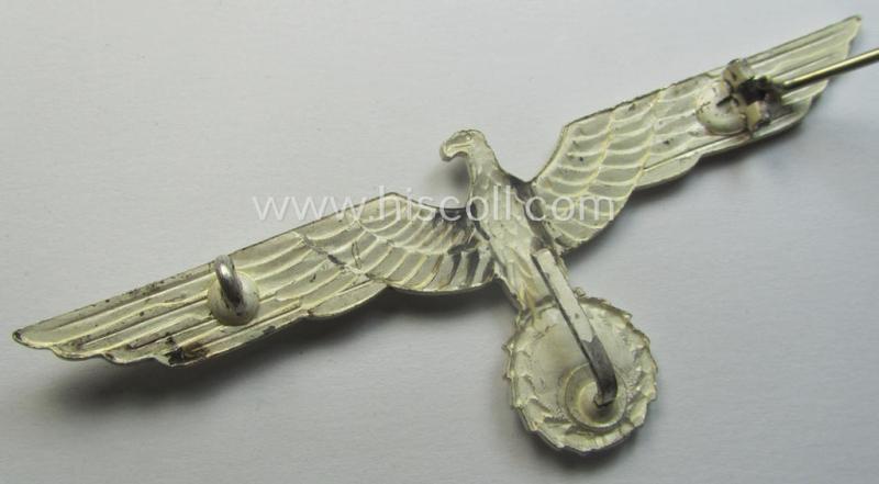 WH (Heeres- o. KM) 'frosted' silver-toned- (and/or: typical 'Buntmetall'-based) officers'-pattern breast-eagle (ie. 'Metall Offiziers-Brustadler für die Sommeruniform')