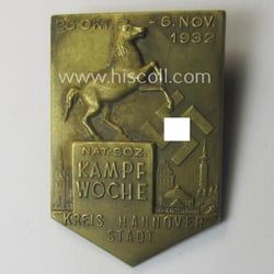 Early-period, commemorative golden-bronze-toned and/or tin-based: 'N.S.D.A.P.'- related 'tinnie'...