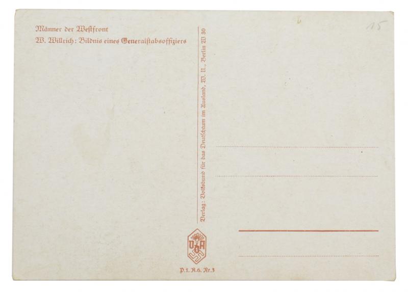 German WH Postcard 'Generalstabsoffizier'