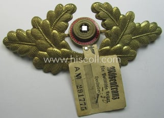 Matching (political-style) N.S.D.A.P.-visor- (ie. 'Schirmmützen'-) cap-insignia-set for a:...