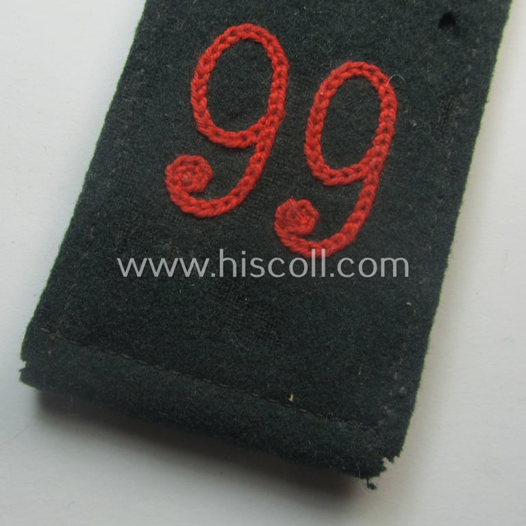 Single, WH (Heeres) EM-type 'cyphered' shoulderstrap: 'Soldat des Artillerie-Rgts. 99'