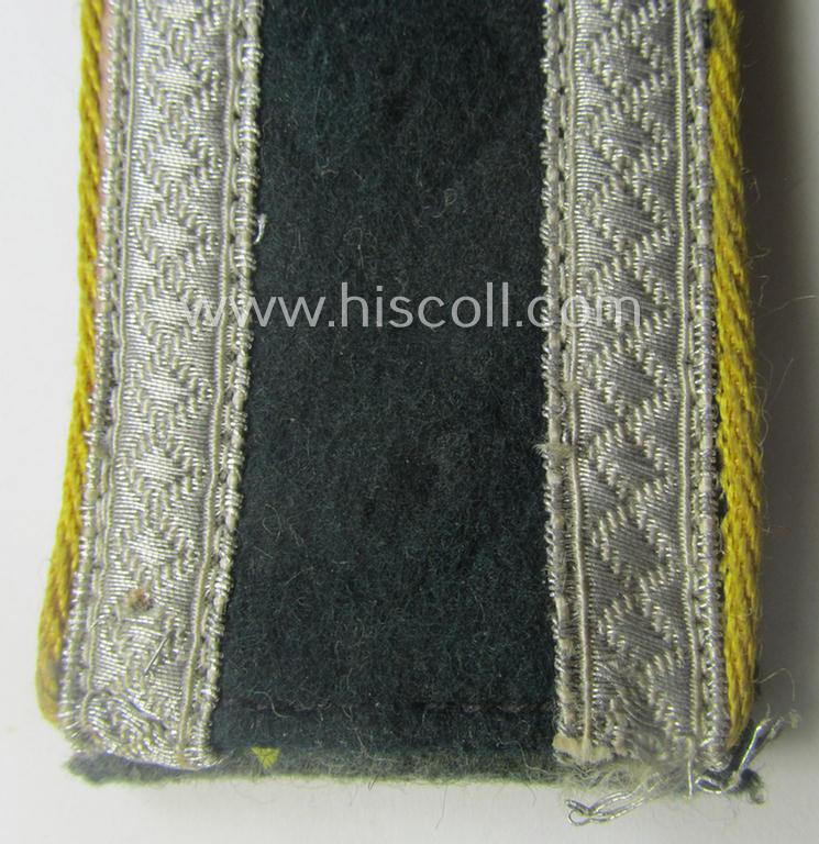 Single, early-war-period so-called: 'M40'-pattern, WH (Heeres) tailor-made, NCO-type shoulderstrap as piped in the bright-yellow-coloured branchcolour as was intended for usage by an: 'Unteroffizier der Nachrichten-Trpn.'