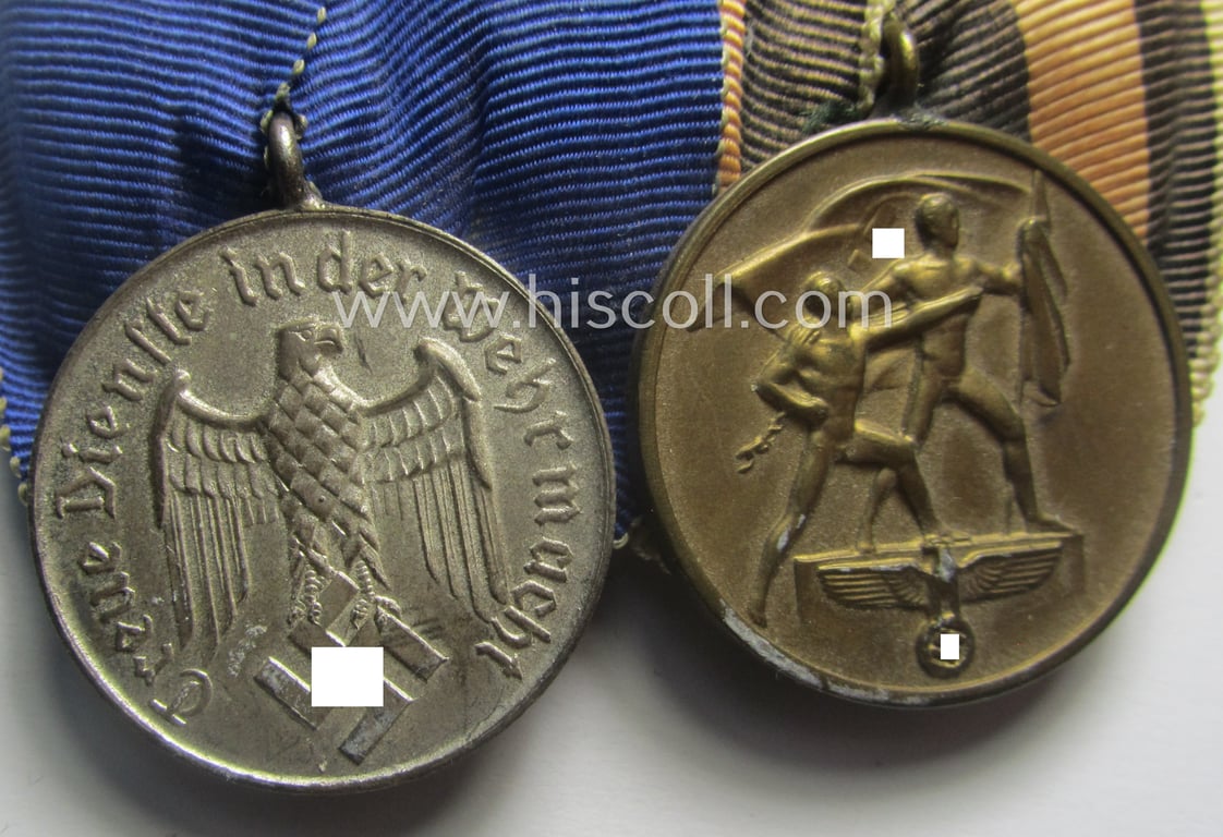 WH (LW) medal-bar (ie.: 'Doppelspange') resp. showing a: 'WH-DA 4. Stufe' and a Czech 'Anschluss'-medal