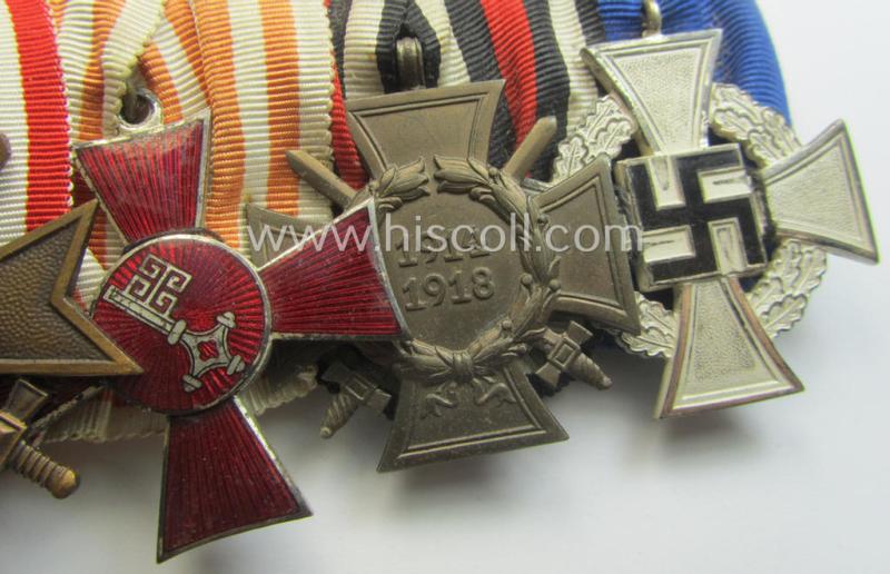 5-pieced 'WWI'- (ie. TR-) related medal-bar (ie. 'Ordenspange')