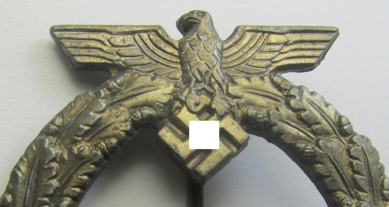 WH (Kriegsmarine) so-called: 'Kriegsabzeichen für Schnellboote - 2. Modell' (or: E-boat-war-badge of the 2nd model) being a maker- (ie. 'RS'-) marked example as was produced by the: 'Rudolf Souval'-company