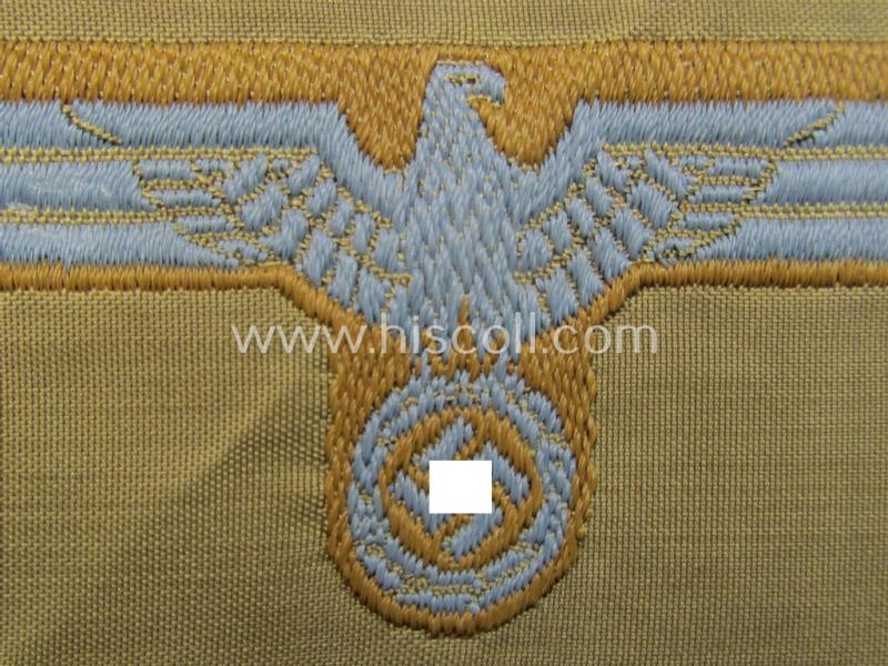 Attractive, WH (Heeres) 'tropical-issue' (ie. DAK or: 'Deutsches Afrika Korps'-related-) side-cap eagle as executed in neat so-called: 'BeVo'-weave style that comes in a 'virtually mint- ie. unissued', condition