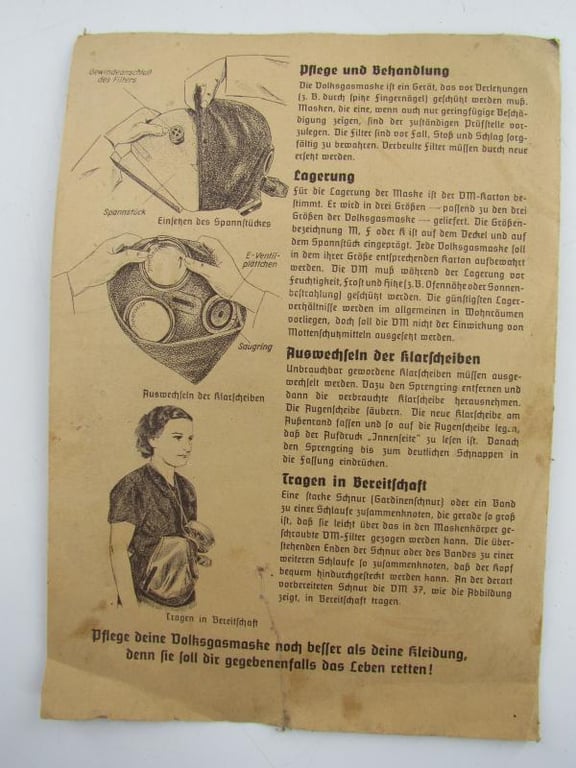 German Civilian Gasmask ( Volksgasmaske ) in Canister