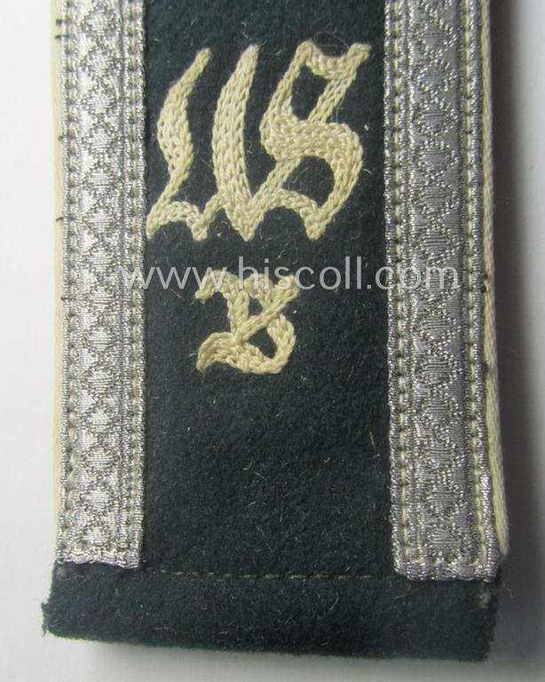 Superb - albeit regretttably single - example of an early-war-period (ie. 'M40'-pattern), WH (Heeres) 'cyphered', NCO-type shoulderstrap as was intended for an: 'Uffz. der Infanterie und Mitglied des Unteroffizierschule Bergzabern'