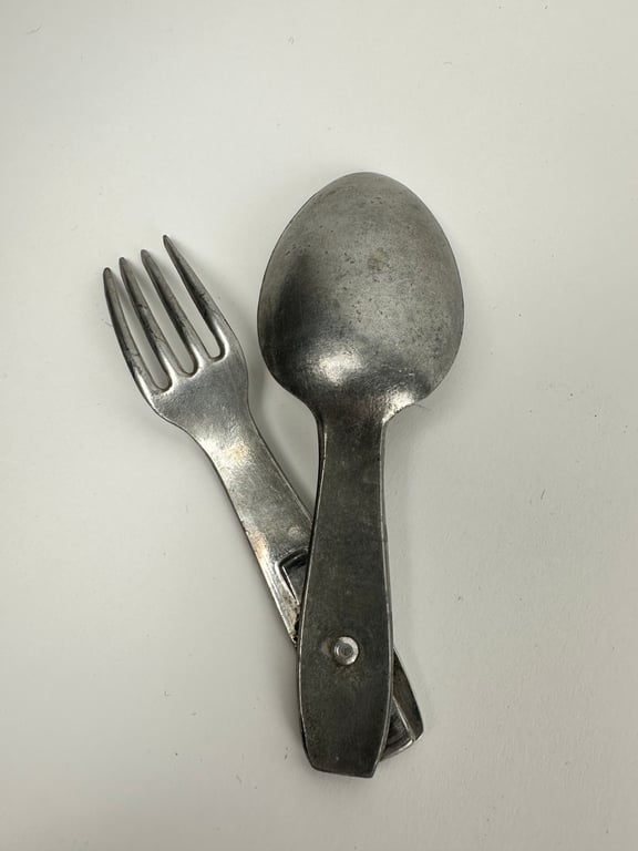 WWII German Aluminium Folding Fork & Spoon