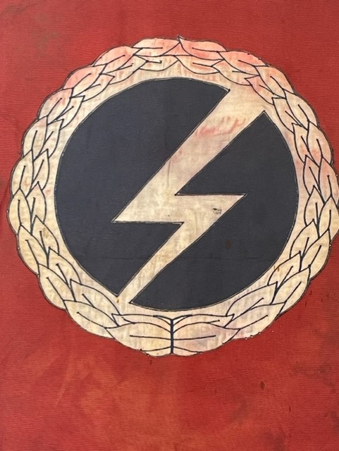 EXTREMELY RARE 1930s BRITISH UNION OF FASCIST POLITICAL RALLY BANNER/STANDARTE.