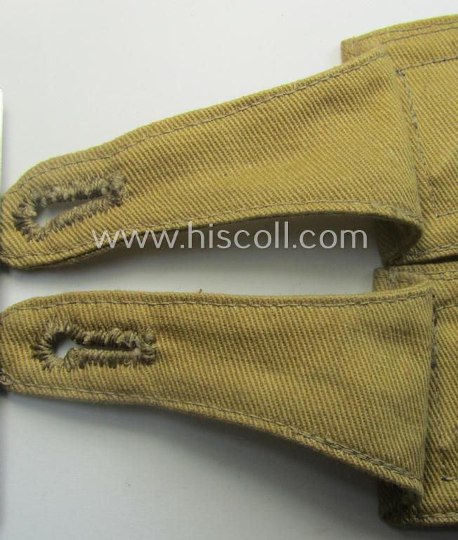 Minimally used - and fully matching! - pair of WH (Kriegsmarine) 'tropical-styled', 'cyphered' NCO-type shoulderstraps (as was specifically intended for usage on the tropical-shirts ie. tunics) as was intended for a: 'Feldwebel'