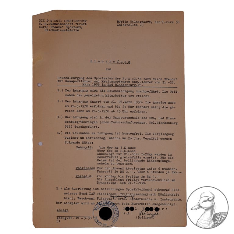 Konvolut Dokumente Deutsche Arbeitsfront Bayreuth-Partei Kreissportwart