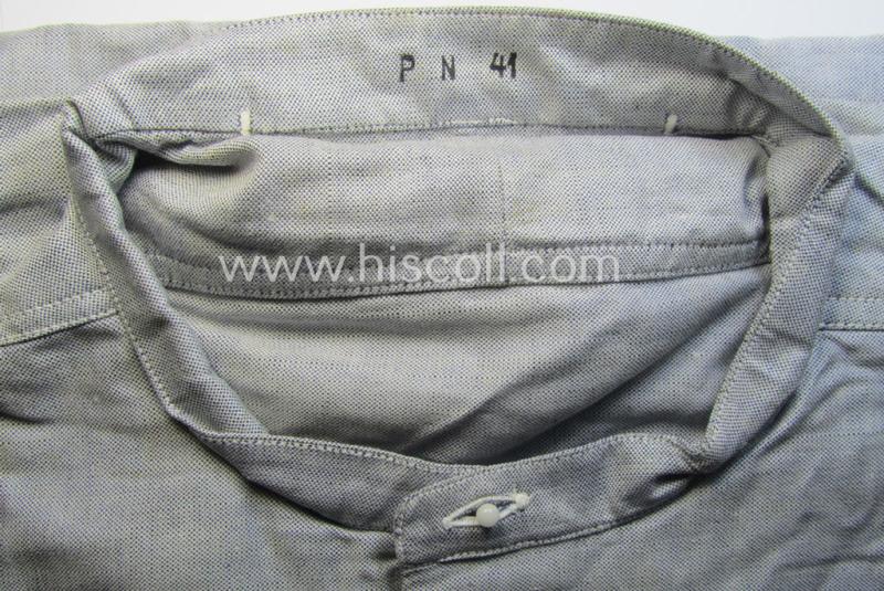 WH (LW) 'standard-issue'-pattern, bluish-coloured- (ie. 'blaumelliertes'): 'under-the-tunic'-shirt (ie. 'Diensthemd') that bears a: 'P N - 41'-designation