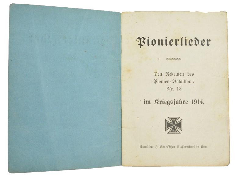 German WW1 Pioneer Song Book