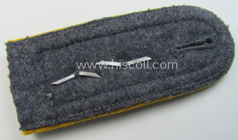 Attractive - albeit regrettably single! - WH (Luftwaffe) NCO-type shoulderstrap as piped in the golden-yellow- (ie. 'goldgelbener'-) coloured branchcolour as was intended for an: 'Oberfeldwebel der Flieger o. Fallschirmtruppen'
