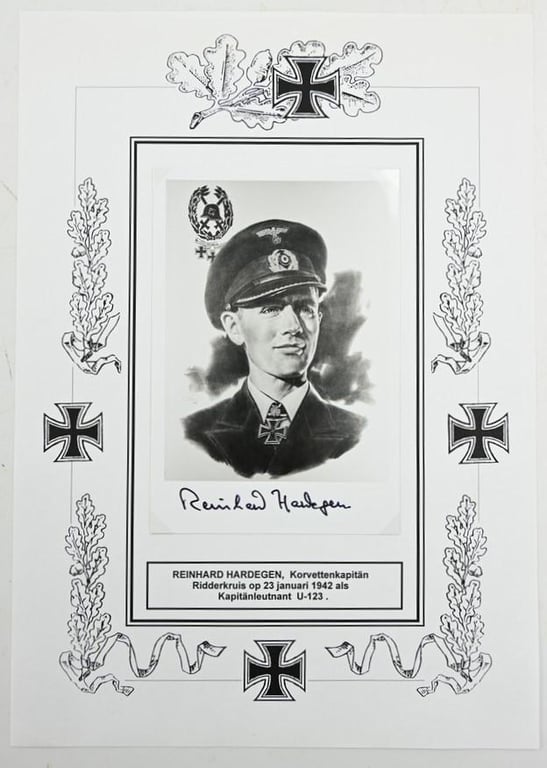 Signature of Kriegsmarine KC-OLC Recipient 'Reinhard Hardegen'
