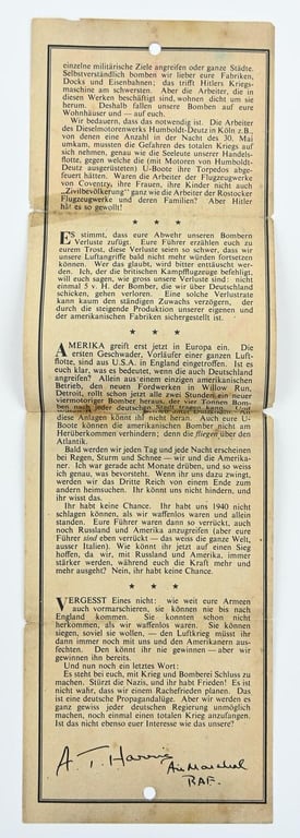 Allied WW2 Droppingsflyer 'Botschaft'