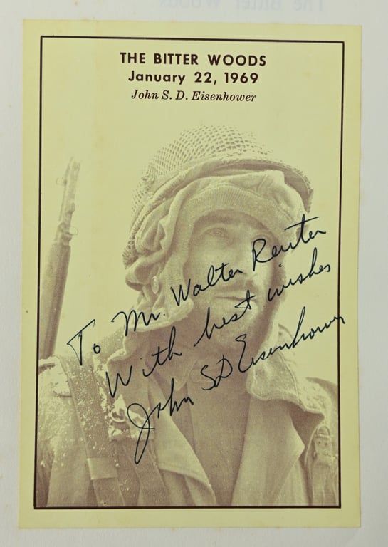US WW2 Signed Book The Bitter Woods by John Eisenhower