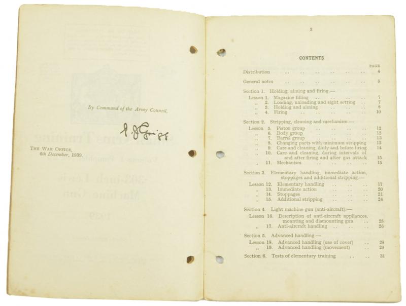 British WW2 Small Arms Training Manual Lewis Machine Gun