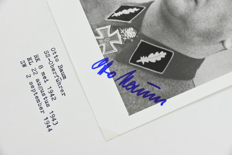 Signature of Waffen-SS KC-OLC&S Recipient 'Otto Baum'