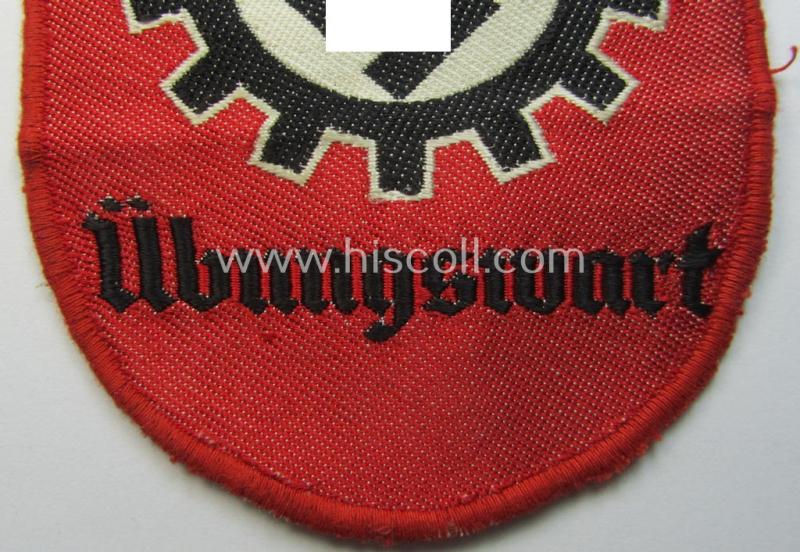 D.A.F.- (ie. 'Deutsches Arbeitsfront') specialist-armbadge (ie. 'Tätigkeitsabzeichen') as executed in neat 'BeVo'-weave pattern as was intended for a: 'D.A.F.-Übungswart'