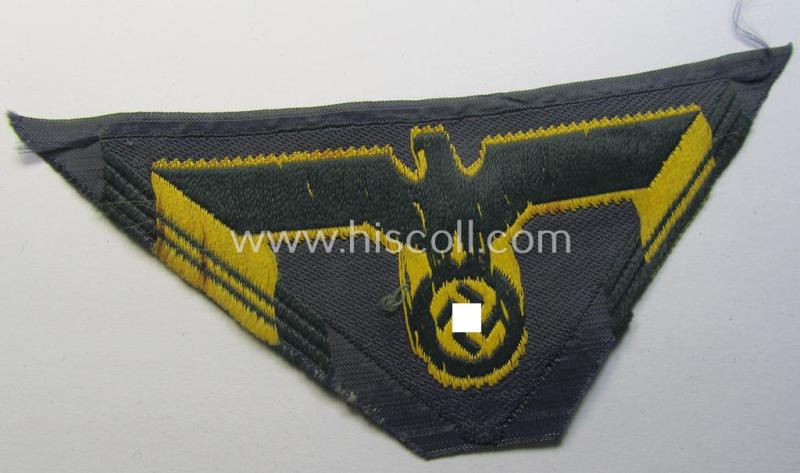 Superb - and never before seen! - later-war-period WH (Kriegsmarine o. Küsten-Artillerie)  so-called: 'M44'-pattern- and/or: trapezoid-shaped breasteagle ie. 'Brustadler für Mannschaften u. Uffz. der KM' o. Küst-Art.'