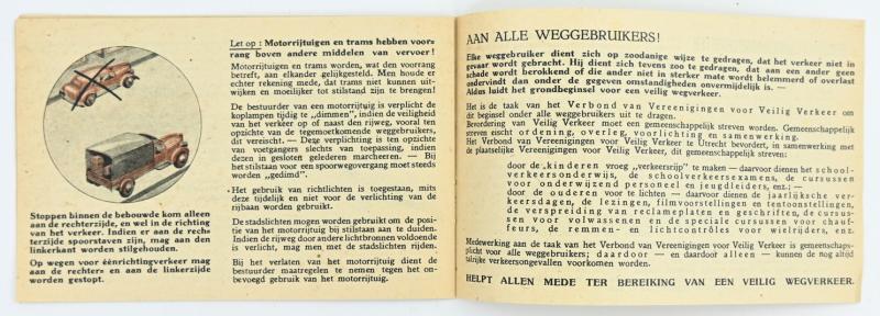 Dutch WW2 Traffic Rules Booklet 'Occupated Holland'