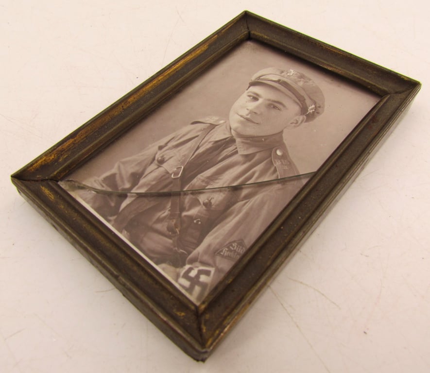 Small photo of Hitler Youth boy in a frame