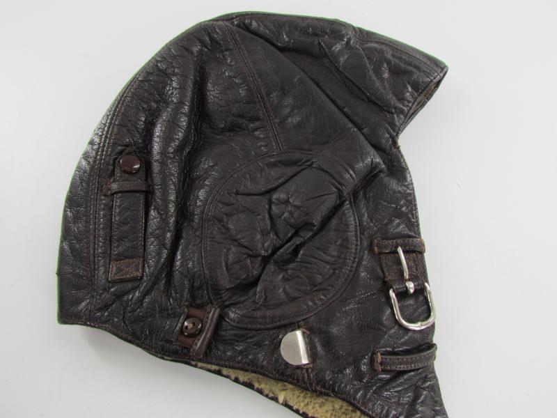 Luftwaffe LKPW101 Flight Crews Leather Winter Helmet With Flight Goggles