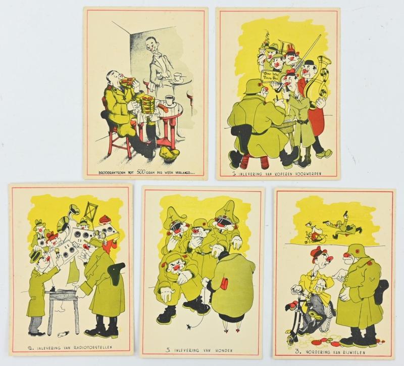 Dutch WW2 Liberation Period Cartoon Postcards