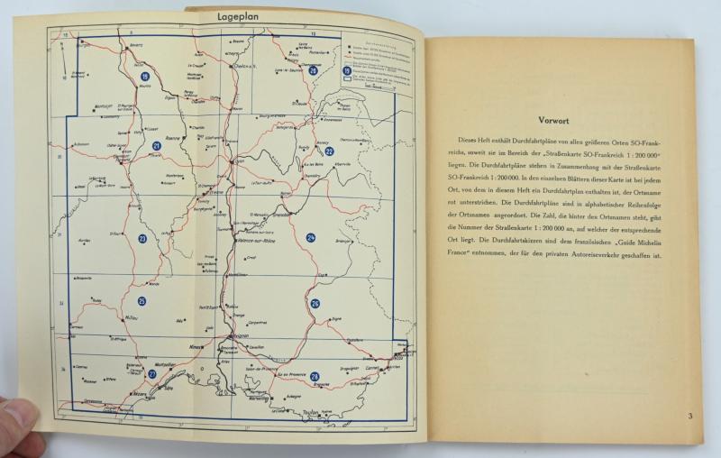 German WH City Mapcard of South-East France 1940