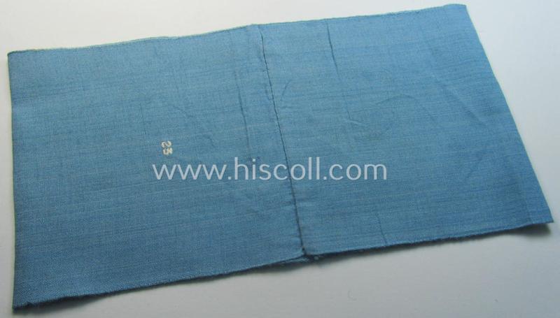 Superb, linnen-based- and/or light-blue-coloured armband (ie. 'Armbinde') depicting an interwoven white-toned cross as was intended for usage by a: 'Sanitäter o. Feldscher des Reichsluftschutz-Bundes'