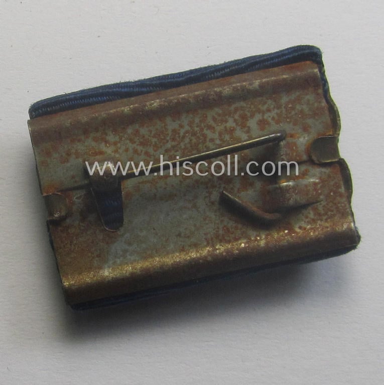 Single-pieced ribbon-bar (ie. 'Feld- o. Bandspange') showing a: 'Zollgrenzschutz-Ehrenzeichen' (with attached bronze-toned device ie. 'Auflage'!)