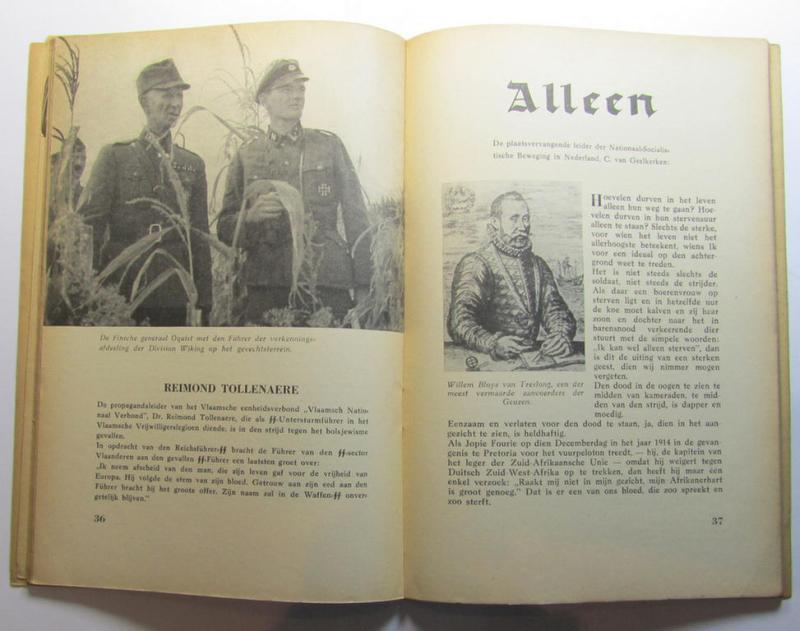 Attractive, Dutch-language issued 'SS-Leitheft' (being a so-called: 'SS-Germanisches Leitheft - 2. Jahrgang - Heft 11 - 1942') that comes in an overall very nice- (albeit used- ie. read-, condition)