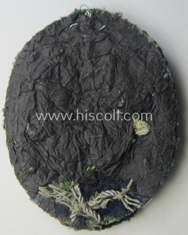 WH (Heeres) neatly hand-embroidered- and/or typical officers'- (ie. 'variant'-) pattern so-called: 'Edelweiss'-arm-badge (as specifically intended for usage by an officer serving within the 'Geb.-Jäger-Trpn.'