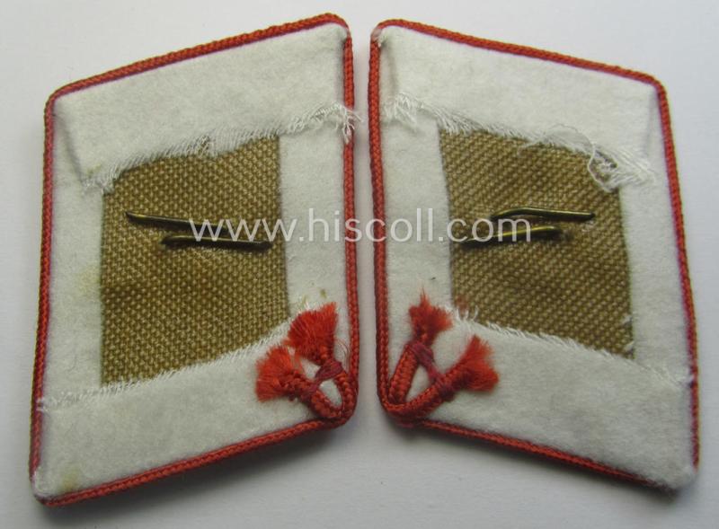Fully matching pair of WH (Luftwaffe) bright-red-piped, EM- (ie. NCO-) type collar-patches (ie. 'Kragenspiegel') as was intended for usage by a member within one of the units of the: 'Hermann Göring-Division'