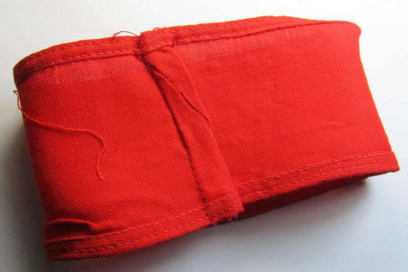 Attractive - and scarcely found! - EM- (ie. NCO-) pattern, 'Reichsluftschutzbund' (ie. 'RLB'-) service-armband showing a period-attached capital 'W'-character as was intended for usage by a member serving as an: 'RLB-Wache'