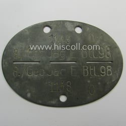 Zinc-based, WH (Heeres) 'Gebirgsjäger'-related ID-disc bearing the clearly...