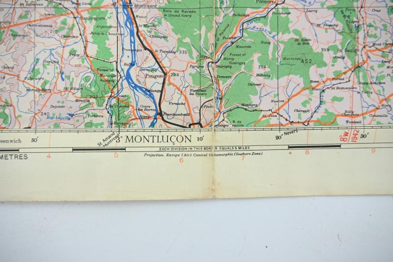 US WW2 Mapcard of Bourges France
