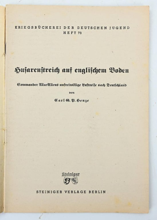 German Hitler Youth Booklet 'Husarenstreich auf Englischem Boden'